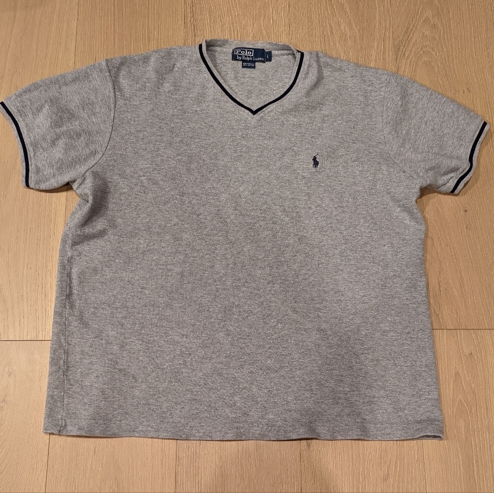 Gray V-Neck T-Shirt (Heavier Cotton)